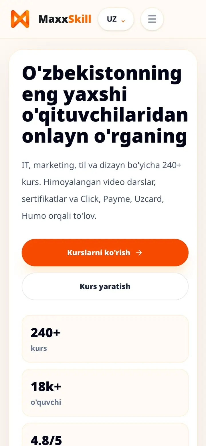 MaxxSkill — Экран 1